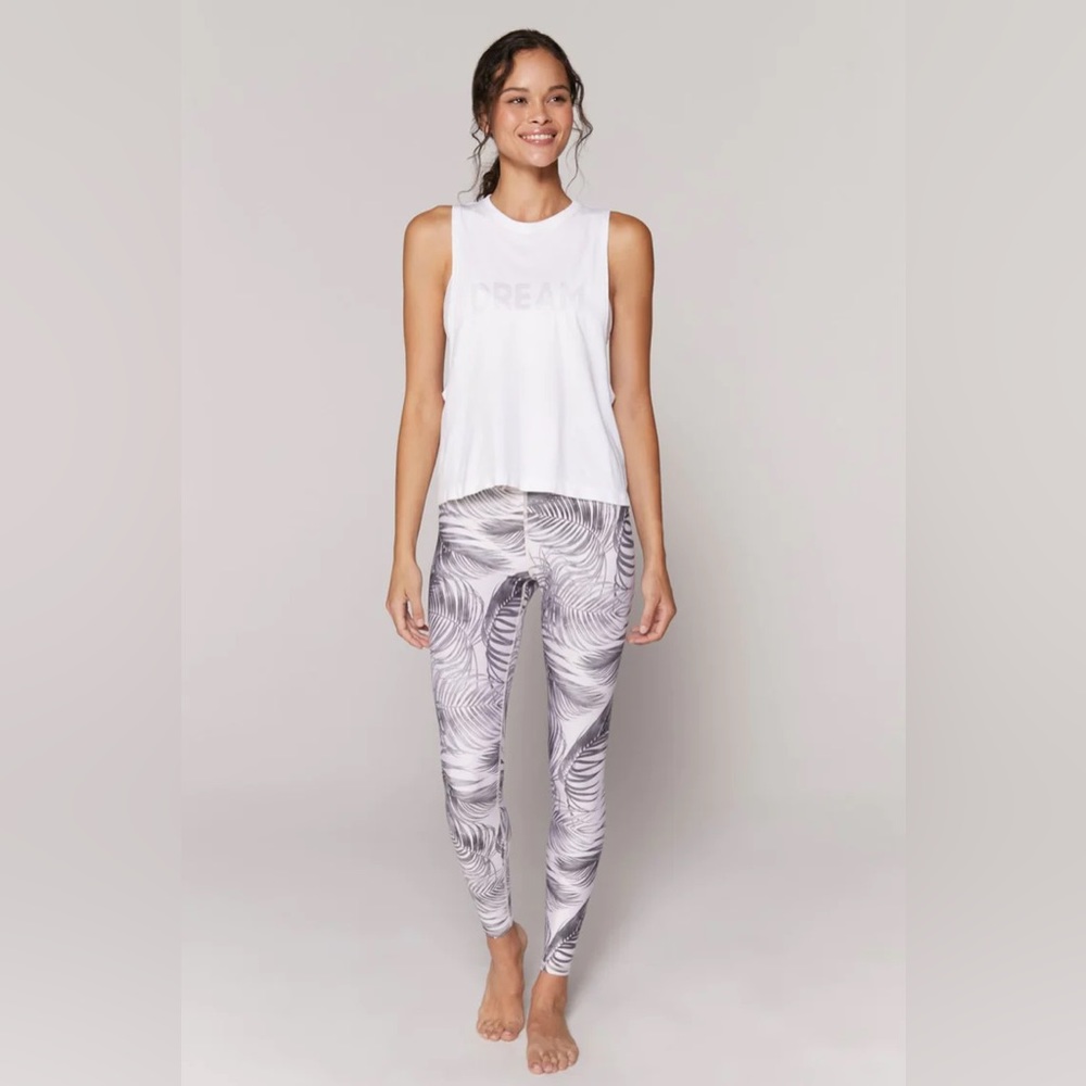 Spiritual Gangster Intent 7/8 High Waist Leggings in Palm NWOT (S)